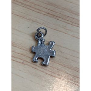 .925 Puzzle Piece Sterling Silver Jewelry Charm #games #autism